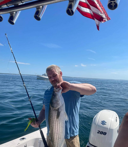 Chasing trophy Striped Bass on Cape Cod Bay! 